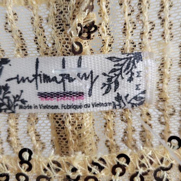 FREE PEOPLE INTIMATELY gold rush long sleeve top Sz M NEW - Picture 10 of 11